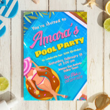 Poolparty Flickinvitation