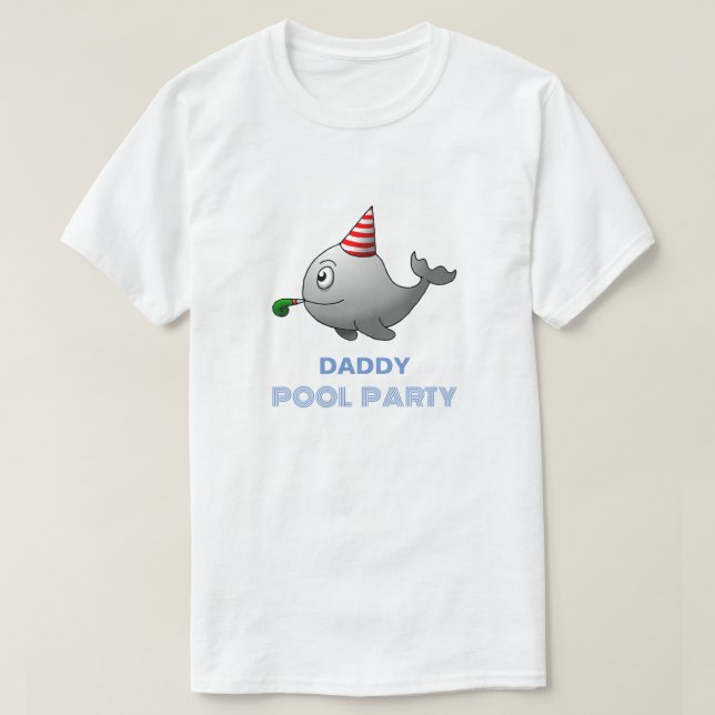 Poolparty Födelsedag T Shirt (Design framsida)