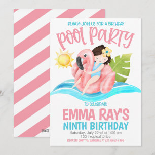 Poolparty Födelsedagsfest Inbjudan