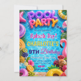 Poolparty födelsedagsinbjudan för Splash Day Inbjudningar