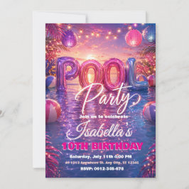 Poolparty Födelsedagsinbjudan Inbjudningar