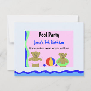Poolparty Födelsedagsinbjudan Inbjudningar