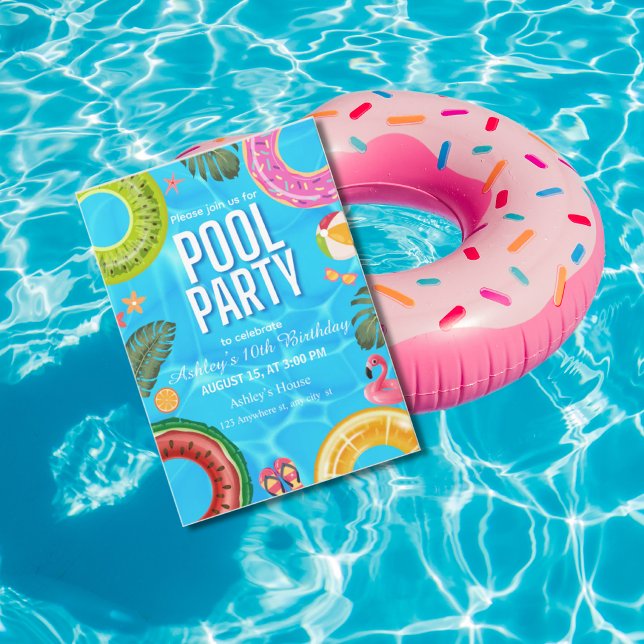 Poolparty Födelsedagsinbjudan Inbjudningar (Skapare uppladdad)