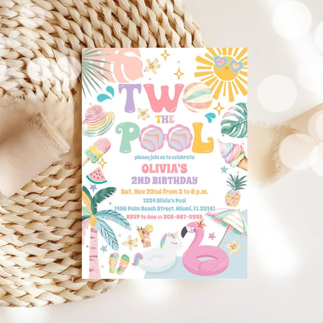 Poolparty Födelsedagsinbjudan Inbjudningar (Skapare uppladdad)