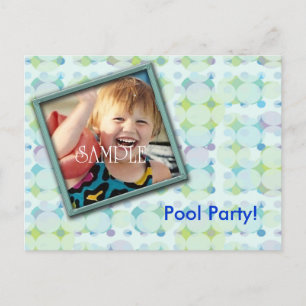 Poolparty-fotoinbjudan Inbjudan Vykort