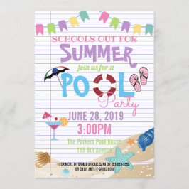 poolparty i slutet av skolåret sommarfest fundrais inbjudningar