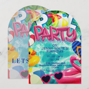 Poolparty-inbjudan för barn inbjudningar