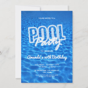 Poolparty-inbjudan för vuxna inbjudningar