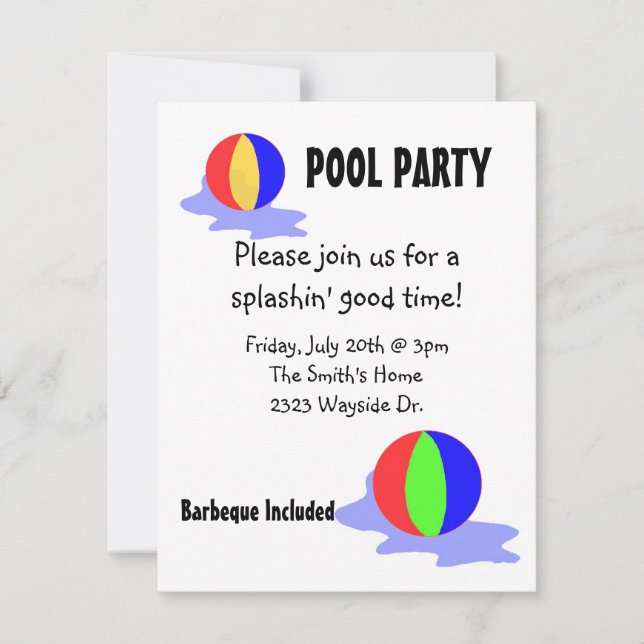 Poolparty-inbjudan Inbjudningar (Framsida)