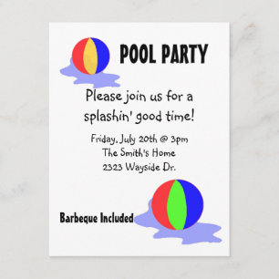 Poolparty-inbjudan Inbjudningar