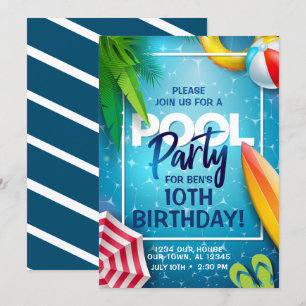 Poolparty-inbjudan Inbjudningar