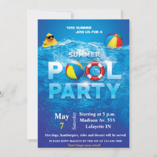 Poolparty-inbjudan Inbjudningar