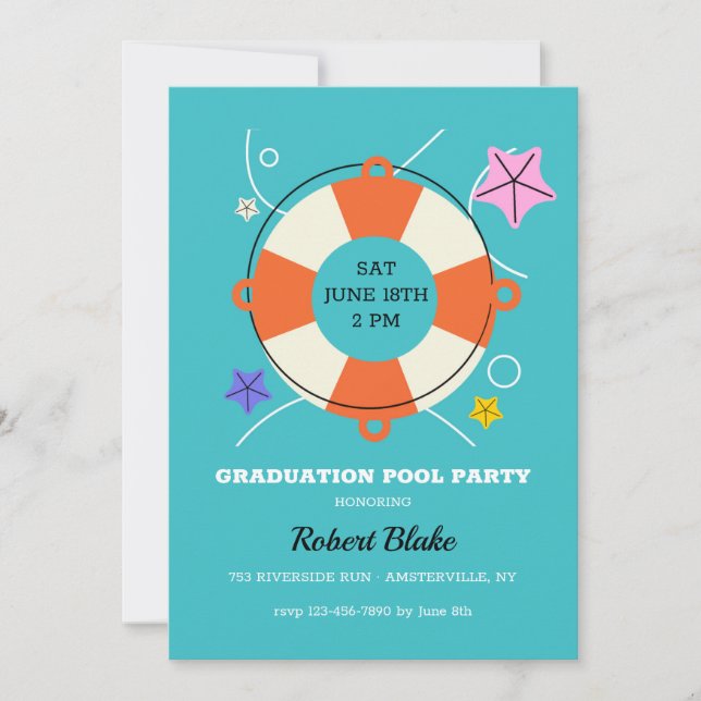 Poolparty Inbjudningar (Framsida)