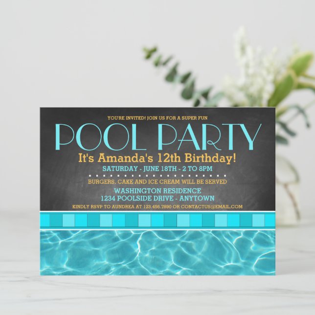 Poolparty-inbjudningar Inbjudningar (Stående Fram)
