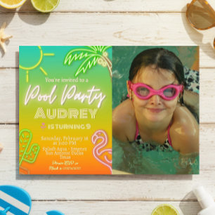 Poolparty - Landskap Inbjudningar