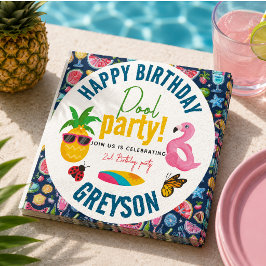 Poolparty | Modern sommarfest med pooltema Pappersservett