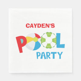 Poolparty Pojkens Födelsedag Pappersservett