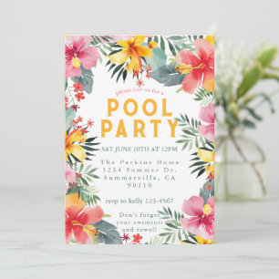 Poolparty sommar grillfest inbjudningar