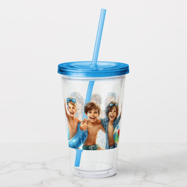 Poolparty sommar kul poolparty  take away mugg (Baksida)