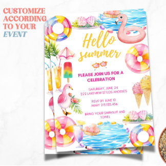 Poolparty | Sommarfestinödning Inbjudningar