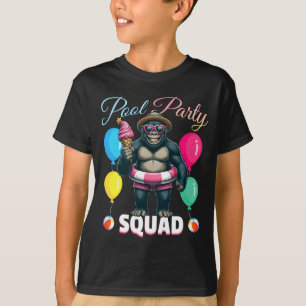Poolparty-squad rolig gorilla sommarlov t shirt