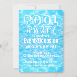 Poolparty strandfest sommarfest elegant modern inbjudningar