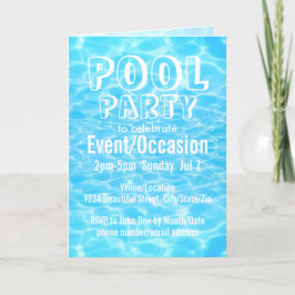Poolparty Strandfest Sommarfest modern stilren Inbjudan