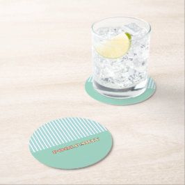 POOLPARTY Stripe Underlägg Papper Rund