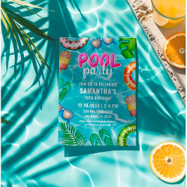 Poolparty Tropisk Sommar Inbjudningar