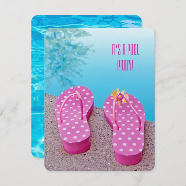 Poolpartyfest Inbjudningar (Fram/baksida)