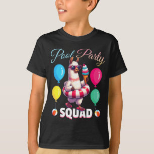 Poolpartygäng rolig lama sommarlov t shirt