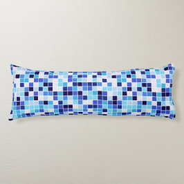 Poolplattor, blå mosaikplattor, geometriskt mönste kroppskudde