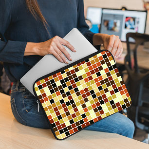 Poolplattor, Bruna Mozaikplattor, Geometriskt Möns Laptop Fodral