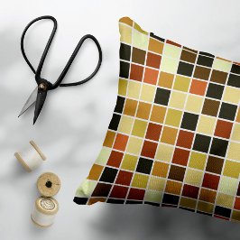 Poolplattor, Bruna Mozaikplattor, Geometriskt Möns Prydnadskudde