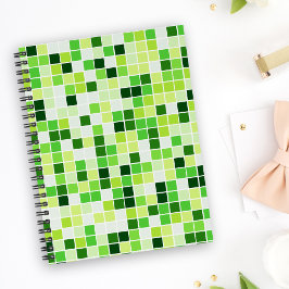 Poolplattor, gröna mosaikplattor, geometriskt möns anteckningsbok