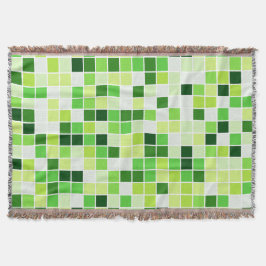 Poolplattor, gröna mosaikplattor, geometriskt möns filt