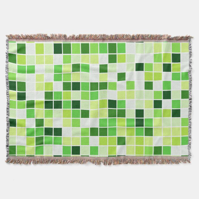 Poolplattor, gröna mosaikplattor, geometriskt möns filt (Framsidan)