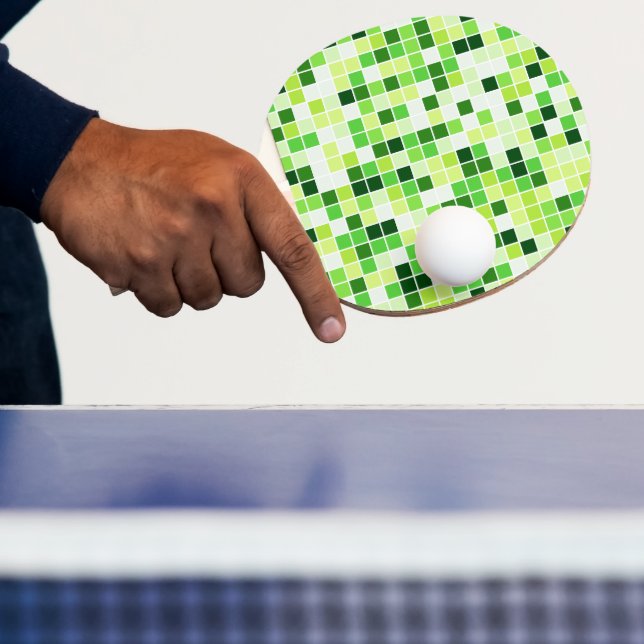 Poolplattor, gröna mosaikplattor, geometriskt möns pingisracket (Insitu)