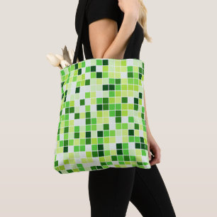 Poolplattor, gröna mosaikplattor, geometriskt möns tygkasse
