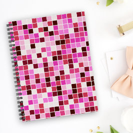 Poolplattor, rosa mosaikplattor, geometriskt mönst anteckningsbok