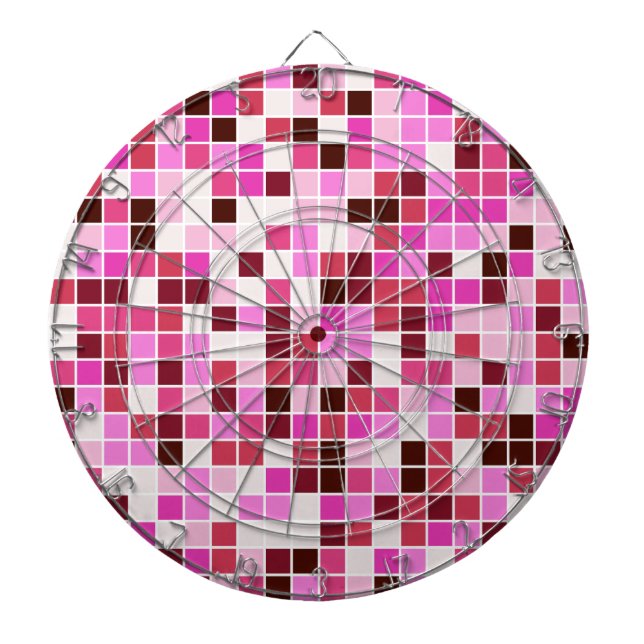 Poolplattor, rosa mosaikplattor, geometriskt mönst darttavla (Framsidan)