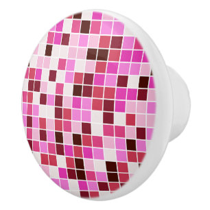 Poolplattor, rosa mosaikplattor, geometriskt mönst knopp