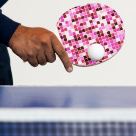 Poolplattor, rosa mosaikplattor, geometriskt mönst pingisracket