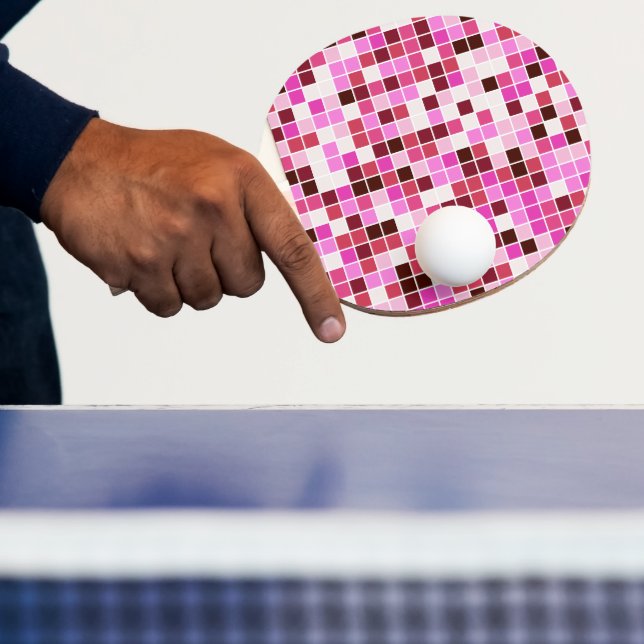 Poolplattor, rosa mosaikplattor, geometriskt mönst pingisracket (Insitu)