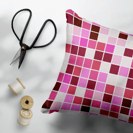 Poolplattor, rosa mosaikplattor, geometriskt mönst prydnadskudde