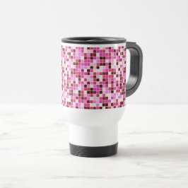 Poolplattor, rosa mosaikplattor, geometriskt mönst resemugg