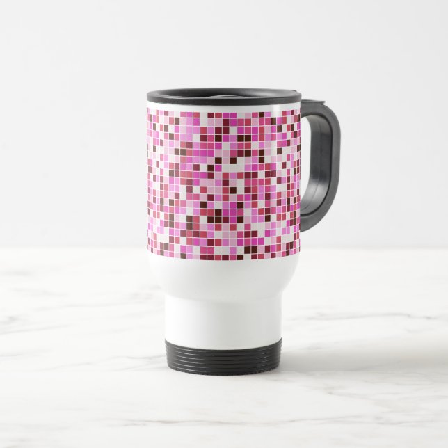 Poolplattor, rosa mosaikplattor, geometriskt mönst resemugg (Framsida höger)