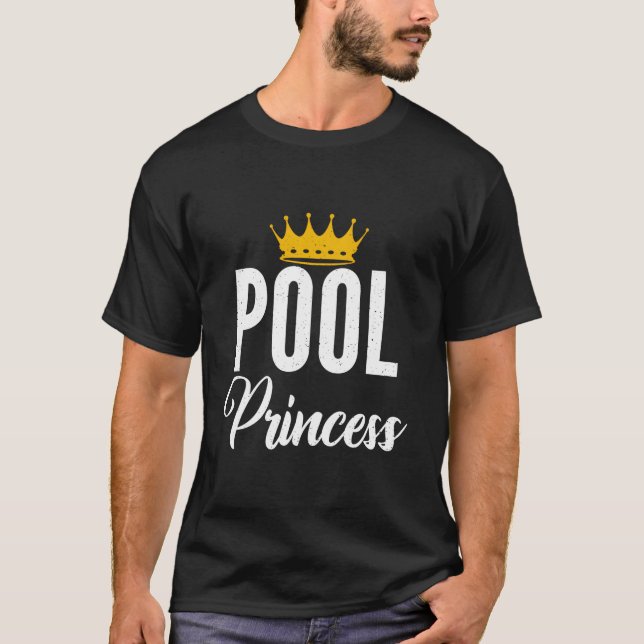 Poolprinsessa Pool Biljard Prinsessa T Shirt (Framsida)