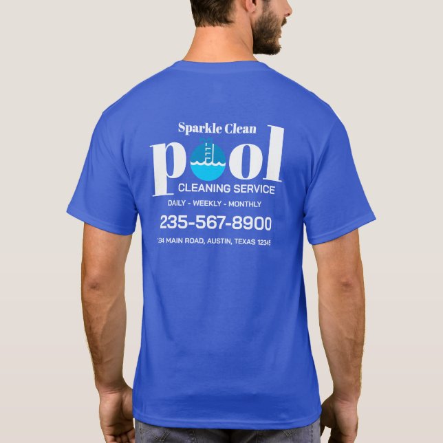 Poolrengöringstjänst T Shirt (Baksida)