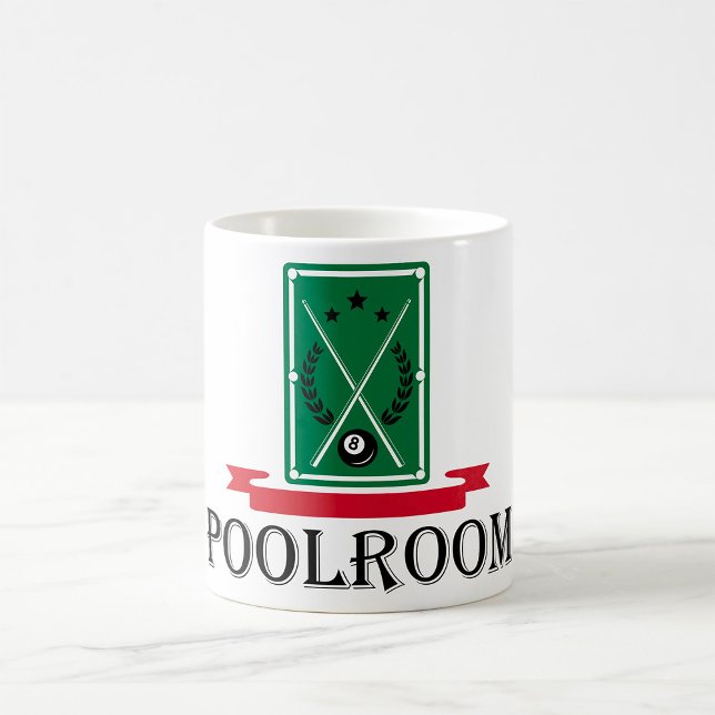 Poolrum Biljard Klassisk 8 Ball Kaffemugg (Skapare uppladdad)